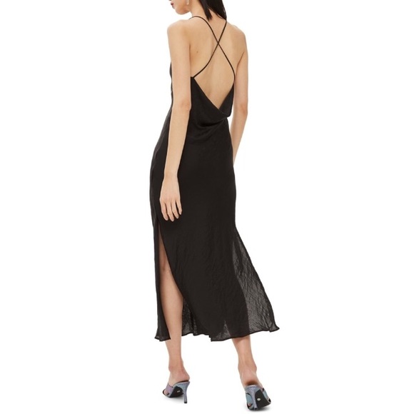 topshop black slip dress
